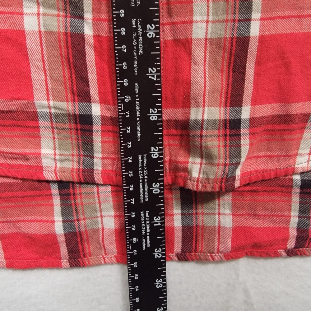 Denim & Supply Ralph Lauren Plaid Shirt Womens Large Red Cotton Button Down Fit - Picture 4 of 10